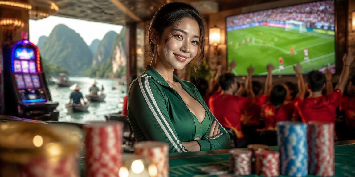 Phong cảnh Ninh Bình với hình ảnh mô phỏng slot game, người dùng Việt Nam trải nghiệm game trực tuyến